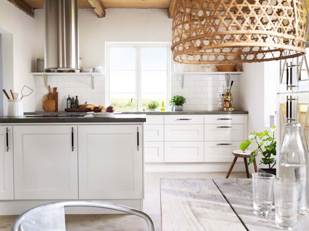 Kjøkken i nordisk stil hvit ask
